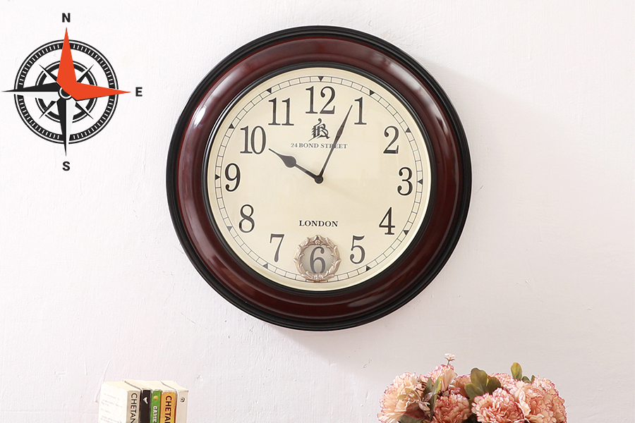 In which direction should you hang the wall clock?