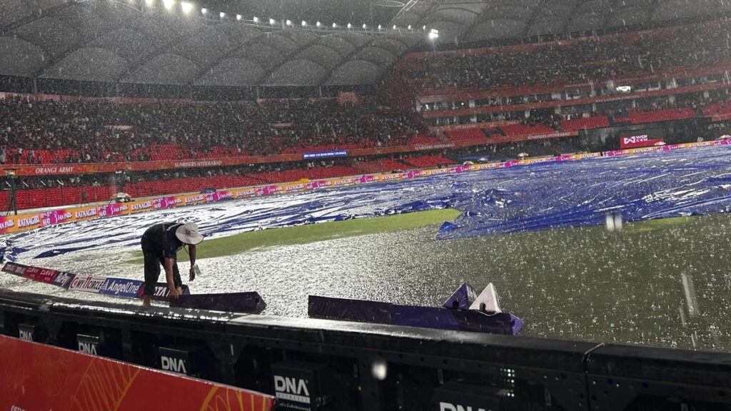 SRH VS DC Match Abandoned Due To Rain, SRH Out Of The Playoffs Race